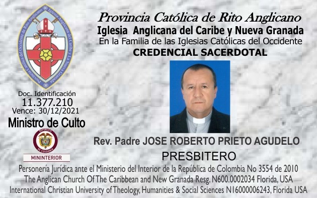 Credencial Sacerdotal Rev. Jose Prieto